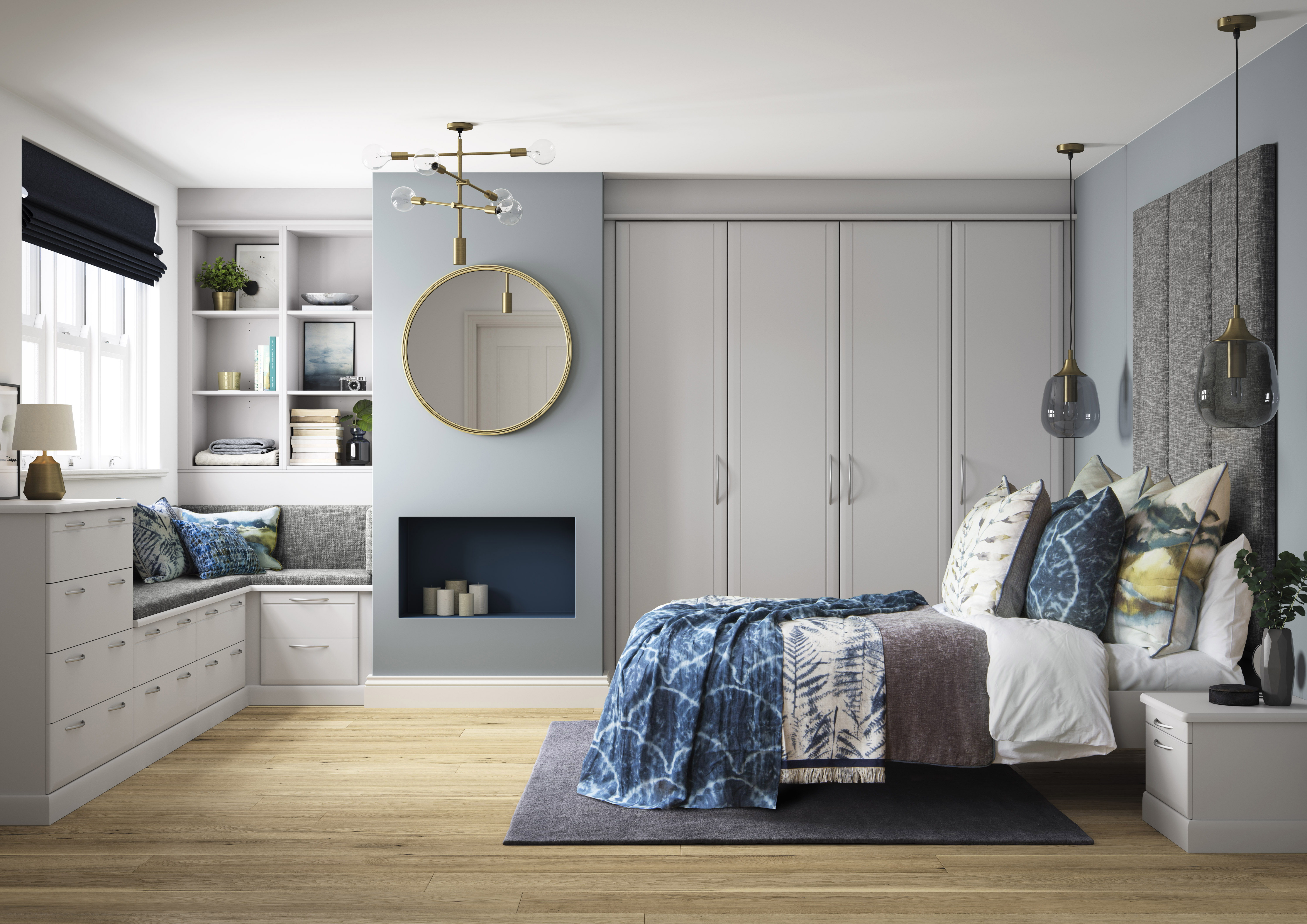 Soft grey best sale bedroom furniture