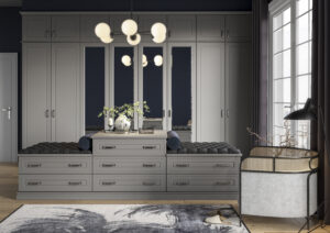 Foxton dust grey bedroom wardrobe close-up